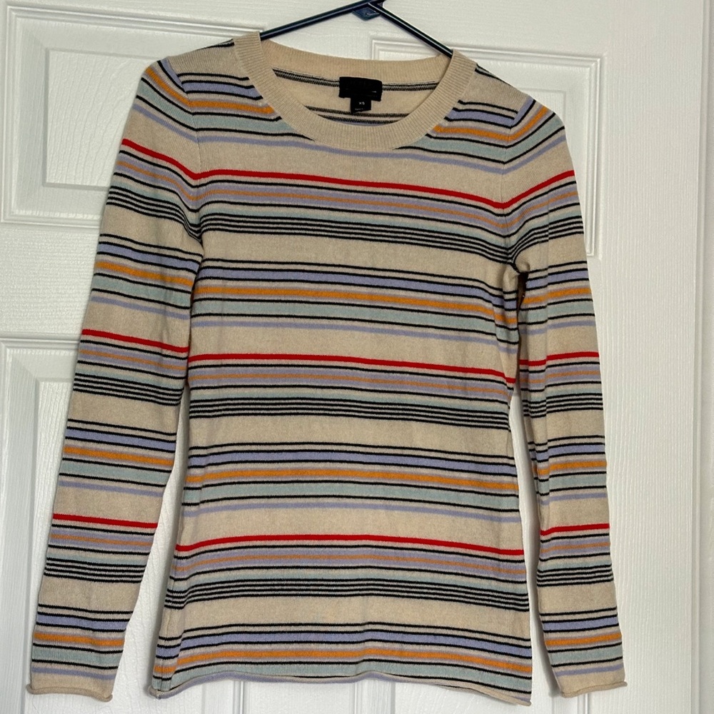 J.Crew Italian cashmere thin-striped sweater, size XS